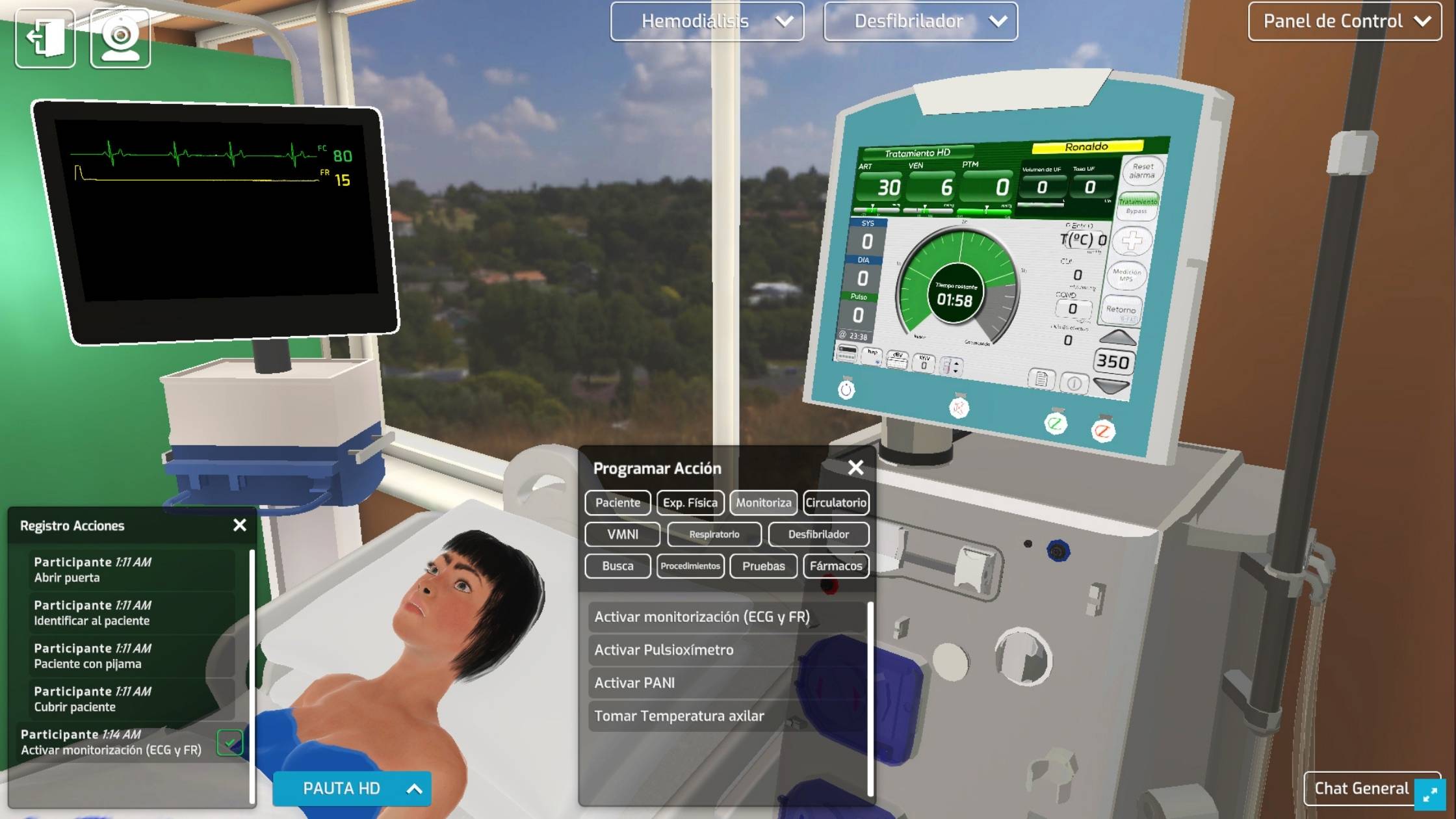 Simulación paciente con nefrología